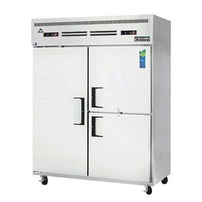 Everest: ESWQ3 – Two-Section 1 Full Door & 2 Half Door Top Mounted Wide Reach-In Dual Temperature Refrigerator/Freezer Combo