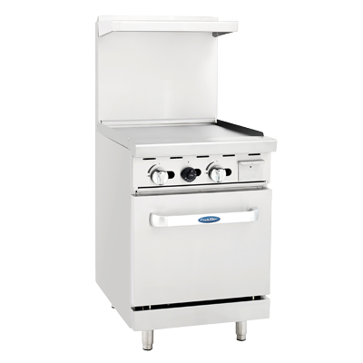 Atosa: AGR-24G – 24” Gas Range. 24” Wide Griddle with One 20” Wide Oven