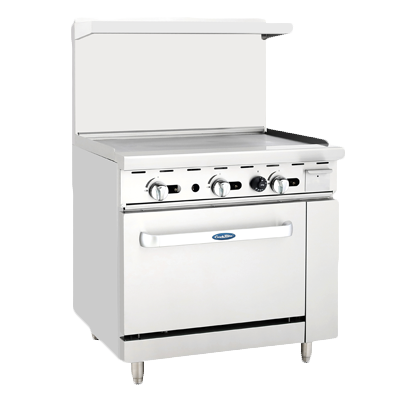 Atosa: AGR-36G – 36” Gas Range. 36” Wide Griddle with One 26” 1/2 Wide Oven