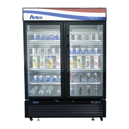 Atosa: MCF8723GR – Bottom Mount (2) Two Glass Door Refrigerator 43.95 cuft