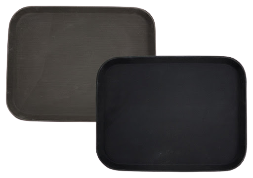 Winco: Easy-Hold Rubber-Lined Plastic Non-Slip Serving Trays