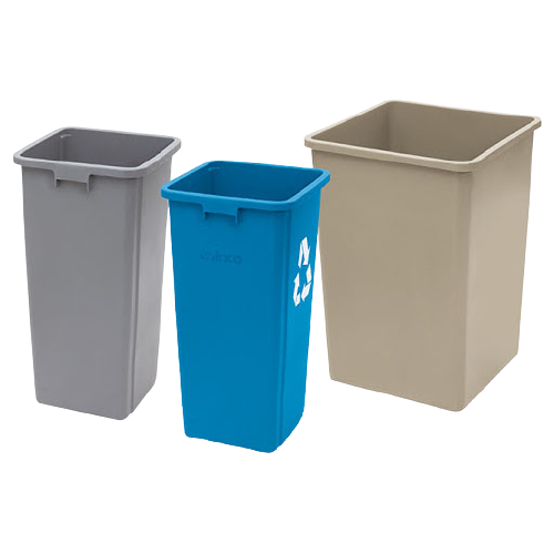 Winco: Square Trash Cans & Lids