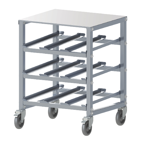 Winco: Aluminum Mobile Under-Counter Can Storage Rack