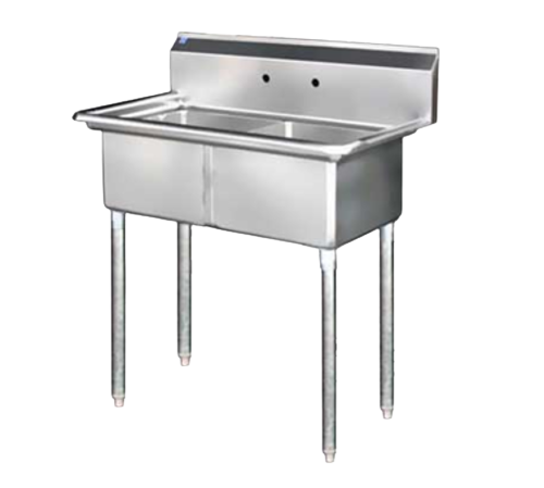 Blue Air: 2-Compartment (18″ Tubs) With No Drainboard Sink
