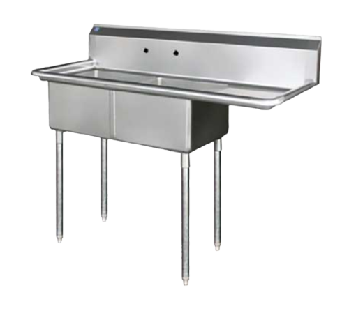 Blue Air: 2-Compartment (18″ Tubs) With Right Drainboard Sink