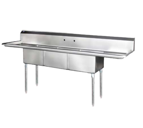 Blue Air: 3-Compartment (18″ Tubs) With Two Drainboard Sink