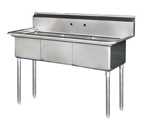 Blue Air: 3-Compartment (18″ Tubs) With No Drainboard Sink