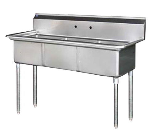Blue Air: 3-Compartment (24″ Tubs) With No Drainboard Sink